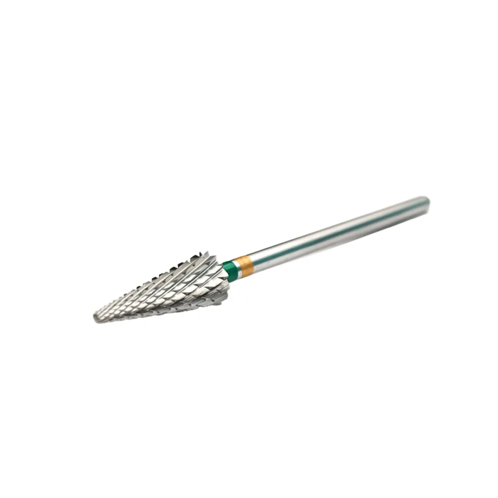 Left Handed - Carbide E file nail drill bit green for gel, acrylic removal - Green - Yellow